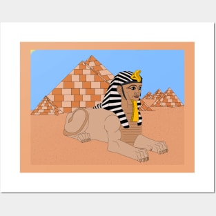 Egyptian sphinx & Pyramids Posters and Art